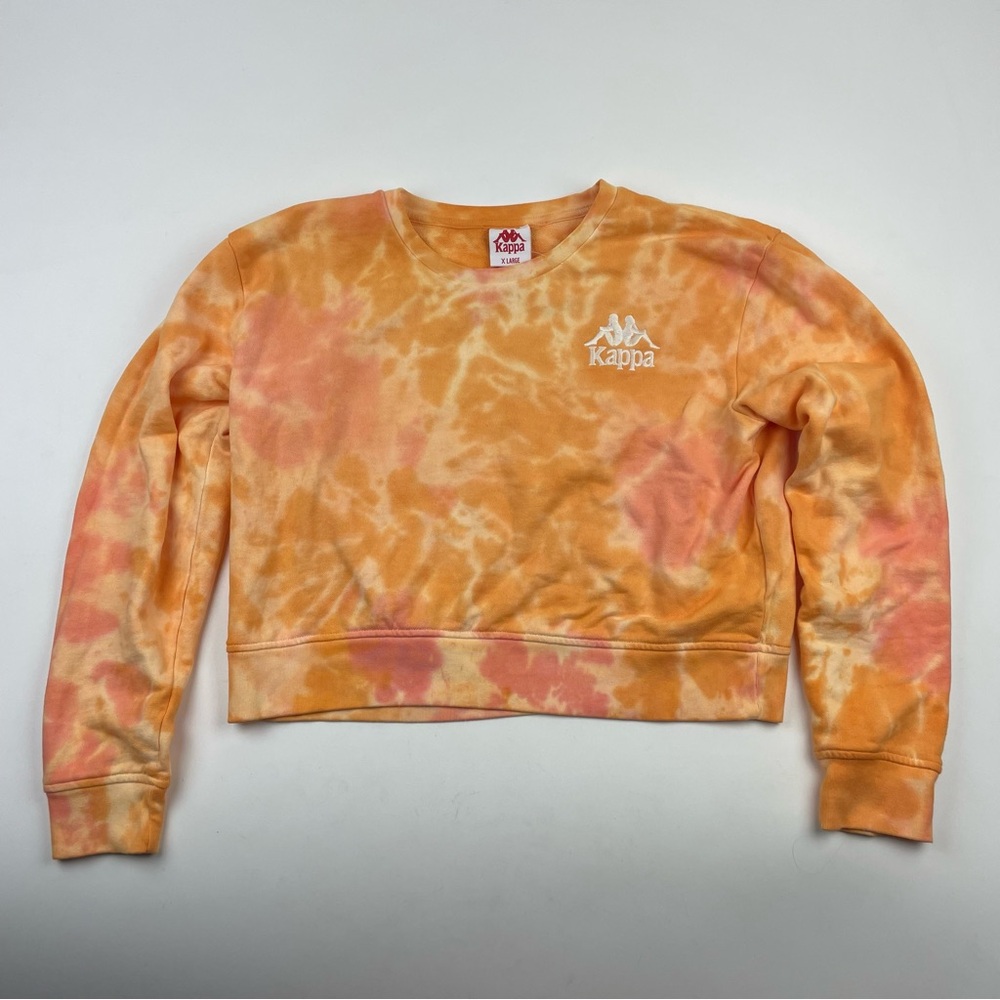 Kappa Authentic Cavosa Cropped Sweatshirt Distressed Crewneck Size XL